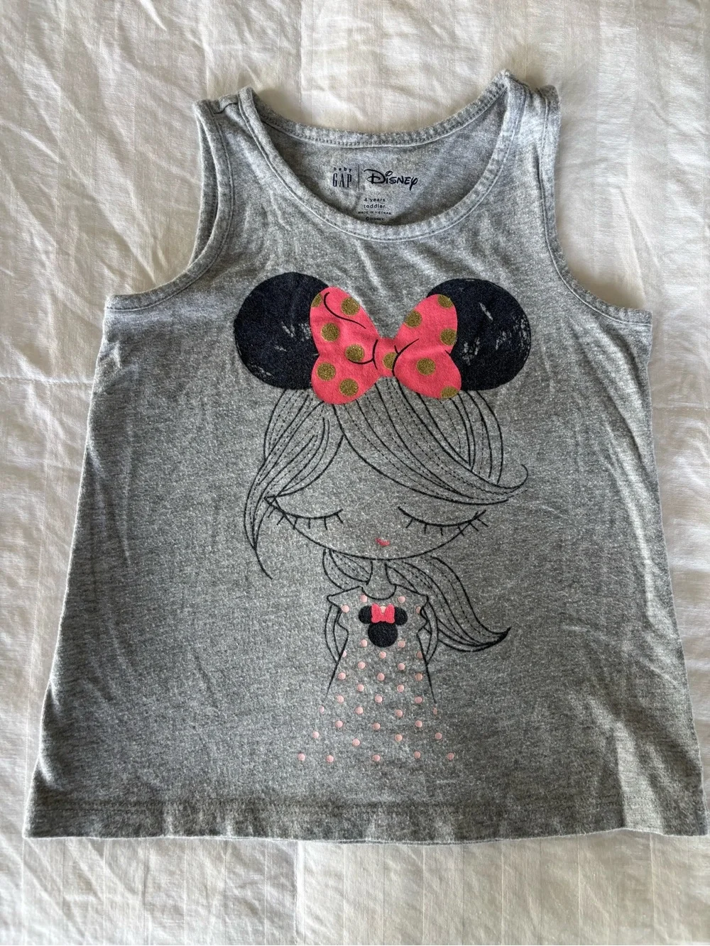 GAP Girls 4T Disney Minnie Mouse Tank Top Crew Neck Ruffle Shirts